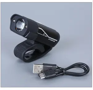 Faro led para bicicleta, linterna recargable vía USB, de aleación de aluminio, con logotipo personalizado