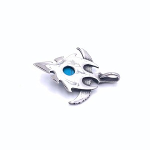 Pendentif Aigle en Acier Inoxydable avec Pierre Turquoise, Collier Homme Style Punk, Breloque Thème, Cadeau 2160121 - Product Image 3
