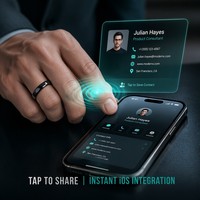 Bague intelligente en céramique noire brillante de 5 mm avec logo personnalisé, carte de visite numérique NFC NTAG213, stock d'usine pour le stockage d'informations