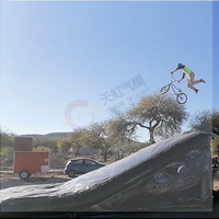 Coussin d'air géant gonflable d'extérieur avec rampe pour événements FMX, VTT, BMX – Airbag de saut pour cascades et grands sauts