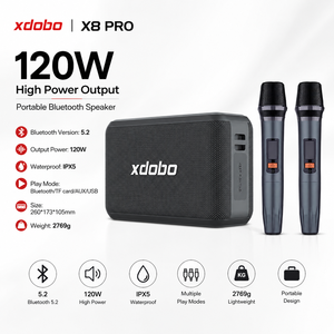 <span class=keywords><strong>XDOBO</strong></span> X8 PRO Enceinte portable d'extérieur avec subwoofer et 2 microphones sans fil pour karaoké à domicile - Product Image 2