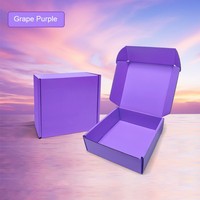 Fournisseur de sacs en carton haut de gamme, boîte en carton ondulé violet pour cadeaux, expédition, boîte d'avion pour l'expédition de vêtements