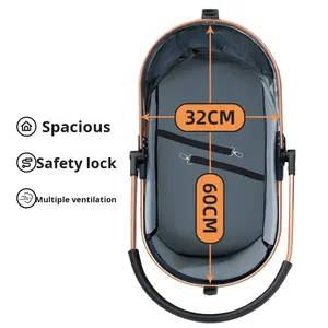 बिल्लियों और कुत्तों के लिए पालतू रोलर टेडी बेबी और छोटे पालतू जानवरों के लिए हल्के फोल्डेबल धातु फ्रेम का उपयोग करते हैं - Product Image 2