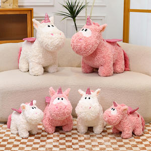 Jouets en peluche en gros, nouvelle peluche licorne étoile jumelle, jouet en peluche en coton pp, grands yeux, cœur d'amour, ailes arc-en-ciel pour poupée, adorable pégase - Product Image 2