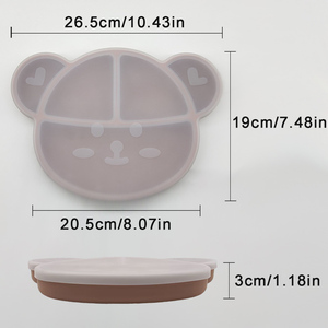Kids Food <b>Silicone</b> <b>Baby</b> <b>Feeding</b> <b>Set</b> Heat-Resistant Eco-Friendly Suction Cartoon Mouse Shape Plates with Dish Lid - Product Image 2