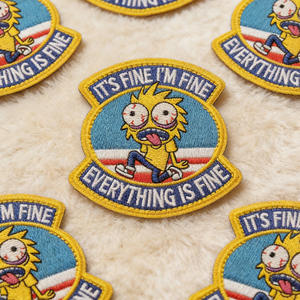 Nouvelle Offre : Patchs Brodés I'M FINE Yeux Rouges Anime Cartoon pour Homme, en Polyester, pour Sacs et Vêtements - Product Image 6