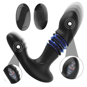 100% mainan intim dapat diisi ulang Gel silika lunak pemijat prostat penggetar <span class=keywords><strong>Anal</strong></span> otomatis sunyi tahan air untuk wanita - Product Image 2