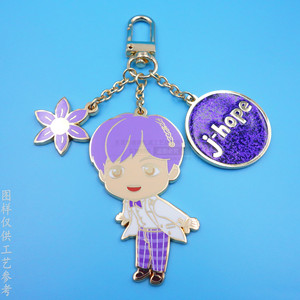 Custom <b>Anime</b> Character <b>Keychain</b> Metal Enamel Pendant With Chain Gold Color Business Gift Promotional Item - Product Image 4