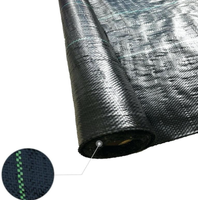 Tissu barrière en soie tissé noir PP, barrière de contrôle des mauvaises herbes, 3 pieds x 50 pieds, tapis agricole anti-herbe
