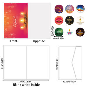 Moderno Diwali festivo linterna decoración pegatina Sobre Tarjeta <span class=keywords><strong>de</strong></span> invitación accesorios para fiesta vajilla y decoraciones - Product Image 2