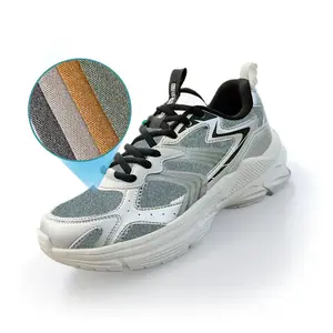 6% Lino francés 38% Tencel Lyocell Anti bacterias zapato superior tela de secado rápido 3D espaciador de aire tela de malla para correr zapatos deportivos