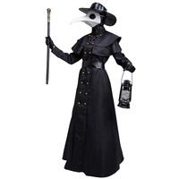 Costume de Médecin de la Peste Médiéval Steampunk pour Adulte, Tenue de Homme à Bec Long d'Oiseau pour Halloween