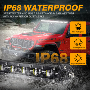 Thanh đèn <span class=keywords><strong>LED</strong></span> Offroad, chùm sáng màu hổ phách, kết hợp chiếu điểm và chiếu rộng, chiều dài và màu sắc tùy chỉnh, 6-50 inch, thanh đèn Off-road - Product Image 5