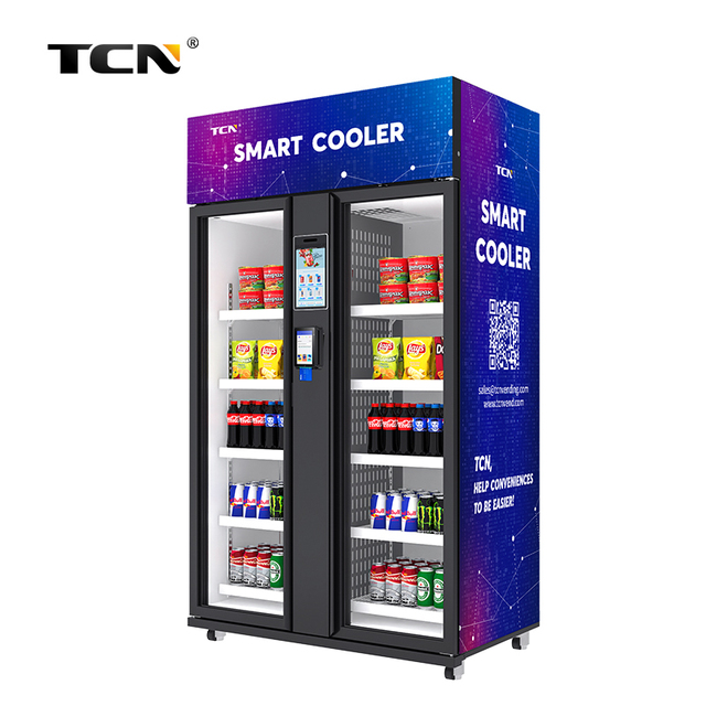 TCN Large Capacity Visual AI Camera Smart Cooler Vending with 0-10℃ Vegetable Fruit Vending Machine Smart Cooler Popular in USA
