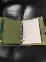 Portefeuille à spirales en cuir PU personnalisé, 6 anneaux, A7, classeur budgétaire, porte-monnaie, enveloppe pour argent liquide, mini carnet, journal, planificateur