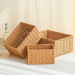 Wholesale Handle Drawer Type <strong>Storage</strong> Basket Desktop <strong>Remote</strong> <strong>Control</strong> <strong>Storage</strong> Box Rattan Cosmetics Organizer Woven <strong>Storage</strong> Baskets - Product Image 5
