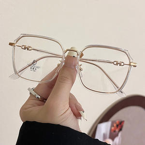 Qianai – lunettes carrées anti-lumière bleue pour femmes, montures au design large et irrégulier, pour étudiants et sur ordonnance, P5-22046 - Product Image 5