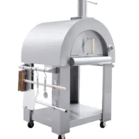 Outdoor Multi-Fuel Gas Wood Fired Pizza Oven with Pizza Stone