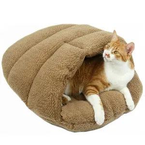 Custom Brand FBA Service Flannel Soft Velvet Cat Cushion Deluxe Cat And Dog Nest