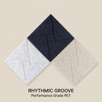 Panneaux muraux insonorisants 3D à rainures 300x300mm, dalles en fibre de polyester haute densité pour salle de musique, décoration d'écoles et de maternelles