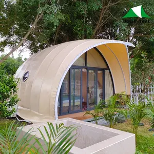 Настройка PVDF в форме ракушки палатка для отеля, палатка для кемпинга, сафари для курорта