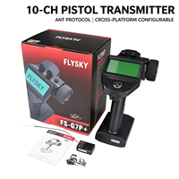 Émetteur RC Flysky FS-G7P+ 10CH 2.4G ANT avec poignée pistolet et récepteur FS-R11P pour voiture RC, bateau, drone, modèle