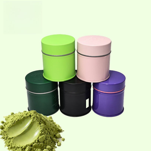 Lata de Matcha Personalizada D60XH70mm, Lata Metálica Hermética con Tapa Interior para Almacenamiento de Té Matcha de 30g 40g 50g, Color Rosa Dorado, OEM - Product Image 1