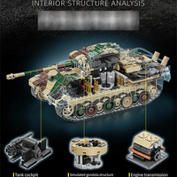 Tanque Alemán Panther de Armadura Media a Escala 1/28, Colección de Tanques Panzer Tipo G, Modelo de Bloques de Construcción