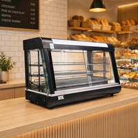 Comptoir de présentation de nourriture chaudes de 900 mm pour poulet frit commercial, hamburger, tarte aux œufs, frites fraîches