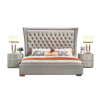Ensembles de chambre à coucher modernes de style italien blanc, taille Queen, meubles de maison, ensemble de chambre à coucher royal luxueux avec miroir, taille King