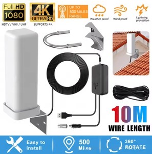 Antena de <span class=keywords><strong>TV</strong></span> Digital para exteriores, 39dBi remoto de <span class=keywords><strong>amplificador</strong></span> de <span class=keywords><strong>señal</strong></span>, 4K, 1080P, Canal HDTV gratuito, ATSC, DVB-T, antena de 2/2 ", antena de 1/2" - Product Image 2