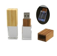 Clés USB en bois personnalisées avec boîte Mémoire Flash en bambou 32 Go 64 Go 128 Go Clé USB acrylique 256 Go Usb 3.0