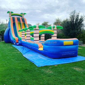 <span class=keywords><strong>Luau</strong></span>-tobogán de agua tropical inflable para exteriores, tobogán de agua comercial de pvc de 22 pies y 0,55mm - Product Image 6