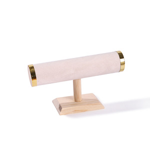 New Wooden With Velvet Leather T bar <strong>Bangle</strong> Necklace Watch Bracelet Jewelry Gift <strong>Holder</strong> Display Stand <strong>Holder</strong> Stock Wholesale - Product Image 5