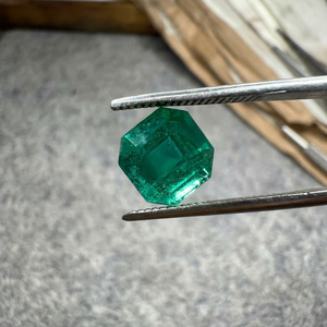 Jai Narayan <b>Gems</b> 2.31 Ct Natural Zambian Emerald Octagon Cut Loose Green Gemstone Color Play/<b>Fire</b> 7.60x7.60mm Ring Pendant Fine - Product Image 1