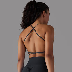 Conjuntos de gimnasio para mujer, Sujetador deportivo de 2 piezas, conjunto de Yoga sin costuras con espalda cruzada, mallas para correr, ropa de gimnasio, traje de Yoga Atlético - Product Image 2