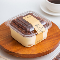 Boîte à Gâteau en Plastique Transparent de Haute Qualité avec Couvercle, Emballage pour Pâtisserie, Conteneur à Tiramisu, Choux à la Crème pour Dessert et Snack
