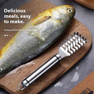 Outil de cuisine Outils de cuisine en acier inoxydable Détartreur à poisson Extracteur de peau Grattoir à écailles en métal pour <span class=keywords><strong>la</strong></span> cuisine - Product Image 5