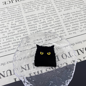 Nuevo broche de pin minimalista transfronterizo con forma de gato negro lacado, divertido y versátil, accesorio de dibujos animados de animales lindos para mascotas. - Product Image 6