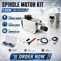 Moteur de broche CNC refroidi par air Zhong Hua Jiang ER16 BT30 1,5 kW 4 roulements 220 V avec kit VFD pour machine de gravure CNC