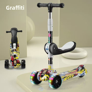 Manufacturer Direct Supply Children Pedal Scooter 3 <b>Wheel</b> Foldable Built In Music Lights <b>Plastic</b> For Ages 3 Plus - Product Image 4