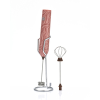 Mousseur à lait et créateur de mousse portatif à 3 vitesses, personnalisé, rechargeable par USB, en acier inoxydable, écologique, certifié CE