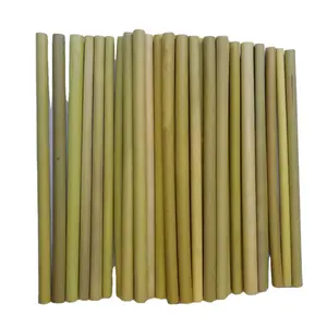 Reusable Nature Bamboo Straw Straight Bar Bamboo Straws 20cm with Nature Hard Peel