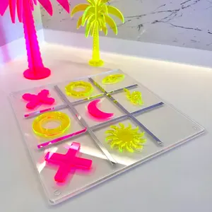 Découpé au laser Tic Tac Toe acrylique modèle puzzle enfants jeu - Product Image 1