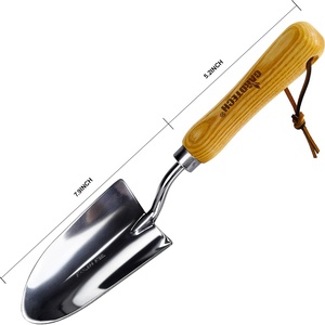 Vertak-Paleta de acero inoxidable pulido para jardín, pala de mano de flores pequeñas con mango de madera - Product Image 4