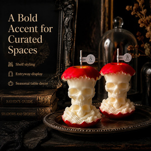 Bougie parfumée à la pomme en forme de crâne effrayant pour Halloween, décoration de fête, ornement, cadeau de fête - Product Image 2