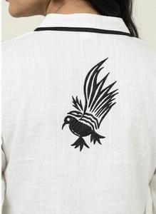 ชุดคุร์ตะถักนิตติ้งคอลเลคชั่นล่าสุดขายส่งสำหรับผู้หญิง ลายเรขาคณิตนามธรรม แขนสามส่วน ทรงตรง สีพื้น - Product Image 3