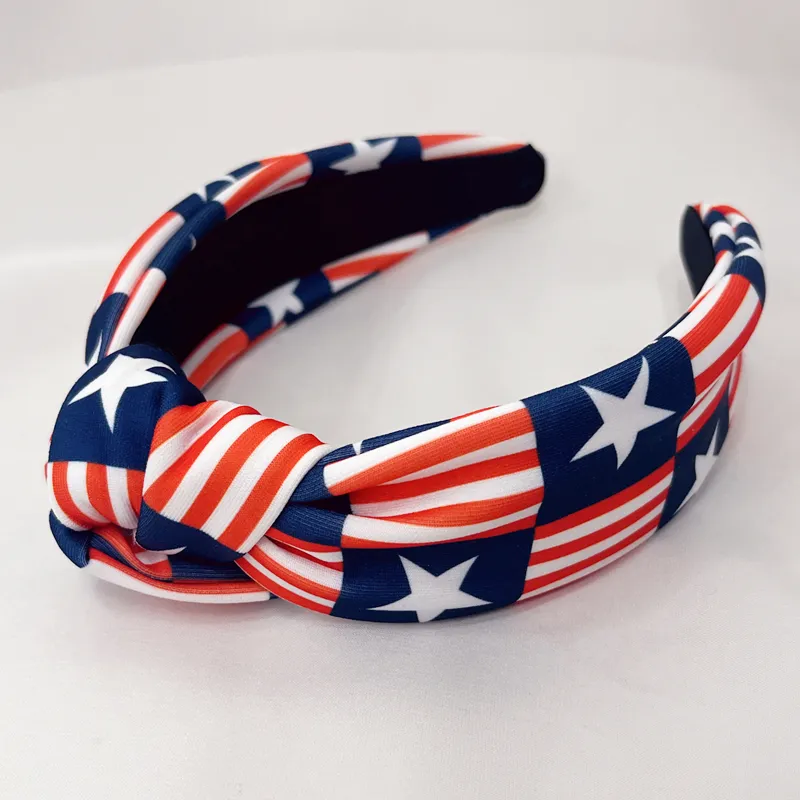 New Star-spangled Mỹ USA cờ Headband sọc cổ điển thắt nút kỳ nghỉ lễ kỷ niệm rộng vành độc lập ngày Headband