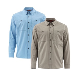Camiseta Deportiva Informal para Hombre, Cuello Camisero, Manga Larga, Jersey Sólido de 180 Gramos, Corte Regular, Antiarrugas, Secado Rápido - Product Image 1