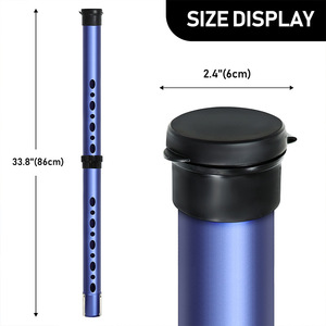 Aluminum <b>Golf</b> Ball Retriever Royal Blue And Black Metal Tube With Holes For Outdoor Use - Product Image 4